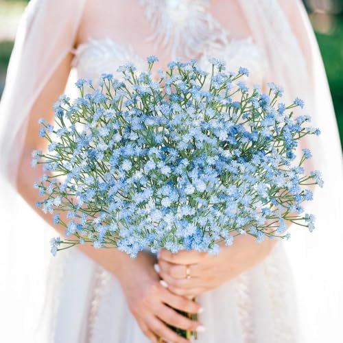 N&T NIETING Babys Breath Artificial Flowers Bulk, 15Pcs, Blue - Image 5
