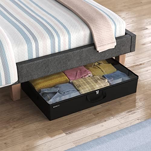 ClosetMaid 20504 Foldable Underbed Storage Bag with Handles, Zipper Closure and Clear Window for Sweaters, Shoes, Blankets with Charcoal Black Finish - Image 3