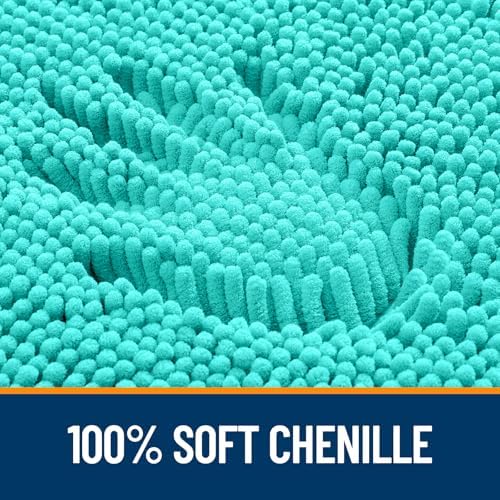OLANLY Bathroom Runner Rugs 44x24, Extra Soft Absorbent Chenille Bath Rugs - Image 3