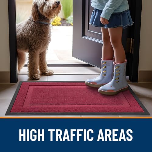 OLANLY Front Door Mat Outside 33x21, All-Season Heavy-Duty Rubber Doormat - Image 6