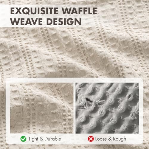 Decorative Waffle Pillow Shams King Size 20x36 Oatmeal 2 Pack - Image 5