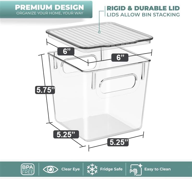 Sorbus Small Clear Plastic Storage Bins with Lids, Clear Stackable Storage Bins, Laundry Room Organizer Bins, Office, Classroom, Playroom, Bathroom, Laundry Room Organization and Storage (2 Pack) - Image 2