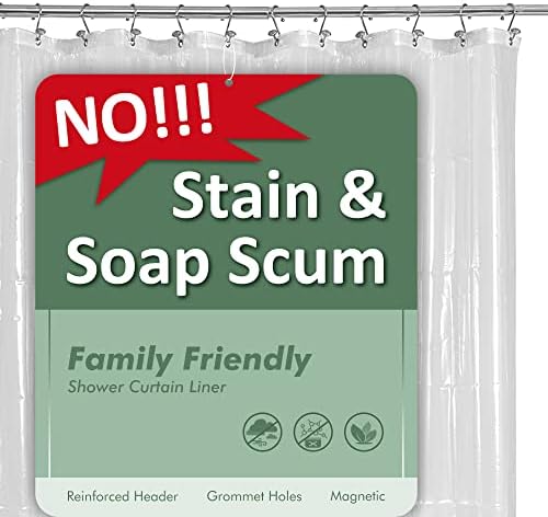 Barossa Design Oeko-tex Certified Shower Curtain Liner Standard Size, Clear - Image 2
