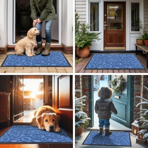 Smiry Front Door Mat Outside Entrance, Low Profile Rubber Doormat, 29.5x17 - Image 7