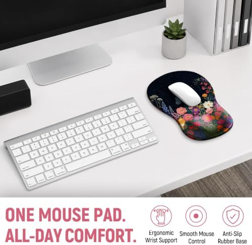Ergonomic Mouse Pad with Wrist Rest, Gel Wrist Support, Butterfly - Image 7