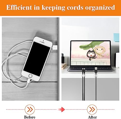 Shintop 16pcs Cable Clips for Organizing Nightstand Phone Chargers (White) - Image 5