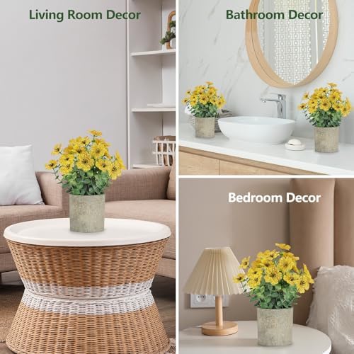 2 Pack Small Fake Plants Potted Artificial Plants Artificial Flowers Potted - Image 6