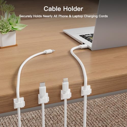 30 Pcs Small White Adhesive Cable Clips for wall, Cord Holder for Desk car - Image 3