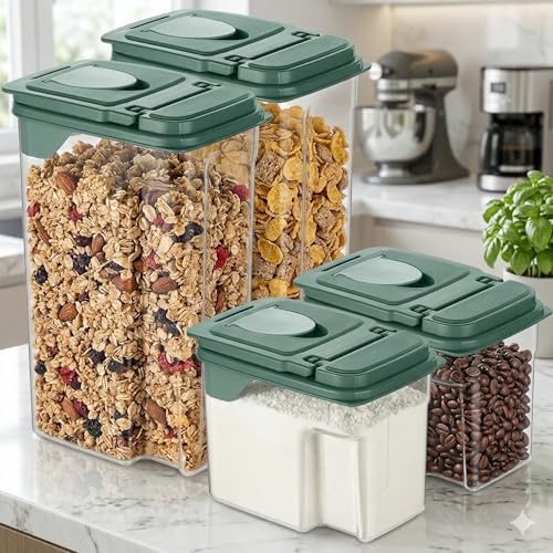 Tribello Food Storage Dispenser with Pour Spout Lid – Pantry Bin – Clear Slim Food Storage Container for Rice, Sugar, Cereal – BPA Free - Kitchen Organization (Large 3.8 Quarts - 2 Pack) - Image 6