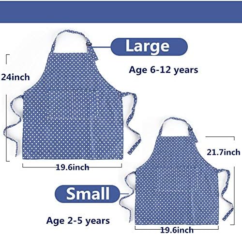 Kids Apron and Chef Hat Set, Cotton Child Toddler Aprons with Pocket - Image 3