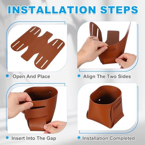 PATIKIL 2Pack Leather Desk Organizer, Leather Pencil Pen Holder Jewelry Valet Tray Hair Accessories Organizer for Bedroom Drawer Office Key Wallet Watch Pen Pencil Glasses, Dark Green - Image 4