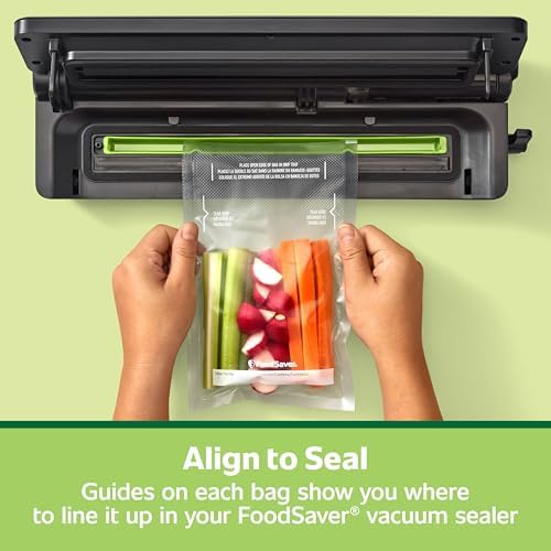 FoodSaver Pint Pre-Cut Vacuum Seal Bags, Easy Use Vacuum Storage Bags, Align to Seal and Tear to Open Vacuum Sealer Storage Bags, 27 Pack - Image 4