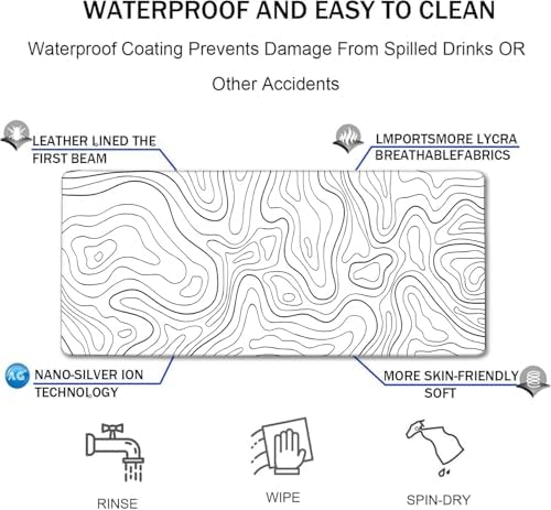 Large Mouse Pad Big Desk Mat Large Office Desk Pad, Black Line - Image 5