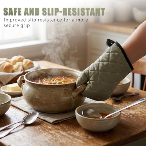 ARCLIBER 15" 425°F Terry Oven Mitts Quilted Heat Resistant Kitchen - Image 2