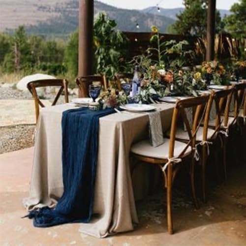 12Pack Navy Blue Cheesecloth Table Runner 20x120inch Gauze Table Runner - Image 3