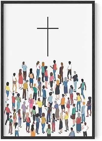 HAUS AND HUES Religious Wall Art – The Cross of Jesus Christ Poster, Christian Painting for Home or Church, Inspirational Biblical Print, Spiritual Catholic Artwork (Unframed, 24"x36") by HausandHuesArtPrints
