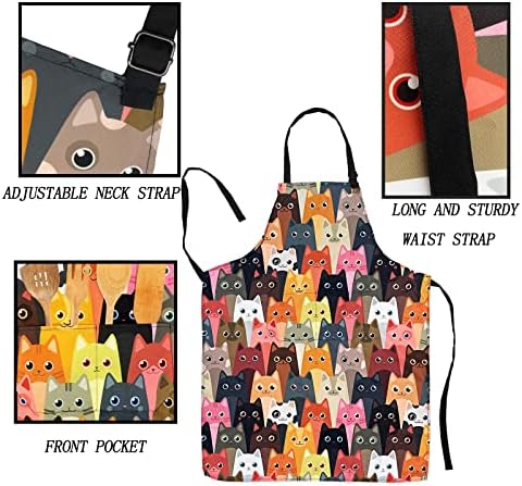 Adjustable Waterproof Apron Bib Apron with 2 Pockets Cooking Kitchen Aprons for Women Men Chef - Image 6