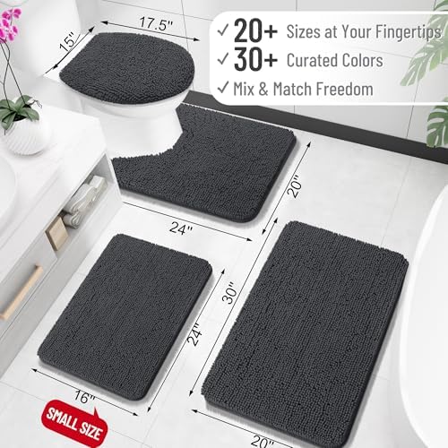 OLANLY Toilet Rugs U-Shaped 24x20, Soft Absorbent Chenille Contour Rugs - Image 2