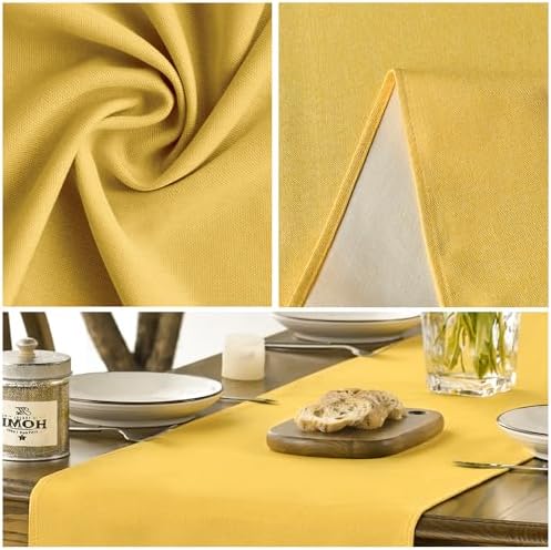 Artoid Mode Yellow Table Runner, Seasonal Summer Fall Washable Kitchen Dining Table Decoration for Home Party Decor 13x108 Inch - Image 4