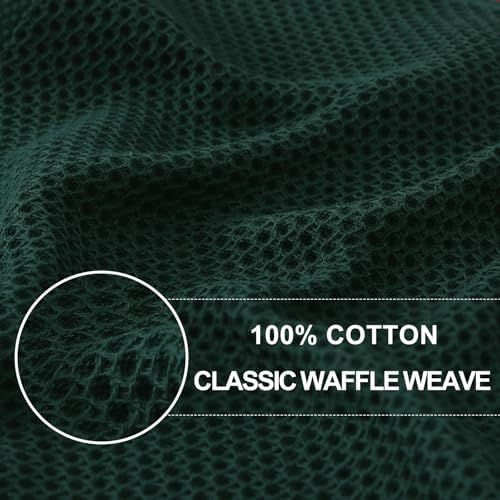 Homaxy 100% Cotton Waffle Weave Kitchen Dish Cloths 8-Pack, Blackish Green - Image 2