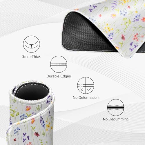 JIKIOU 3 Pack Mouse Pad with Stitched Edge,Portable Size-10.2x8.3in Flowers - Image 3