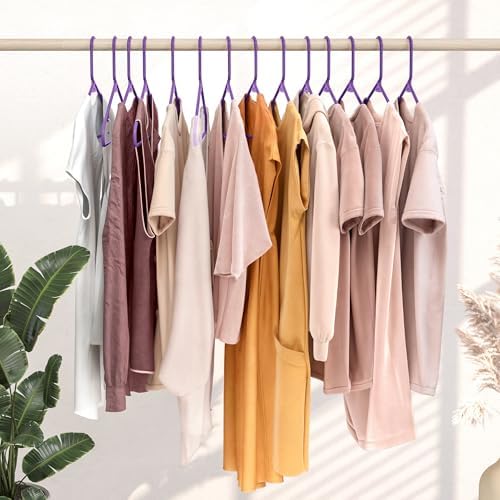 Plastic Hangers 20 Pack Purple - Clothes Hangers - Makes The Perfect Coat Hanger and General Space Saving Hangers for Closet and New Apartment Essentials - Percheros Ganchos para Colgar Ropa Hangars - Image 6