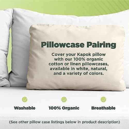 Bean Products Organic Kapok Hull Pillow, Toddler/Kids 13" x 18" - Image 4