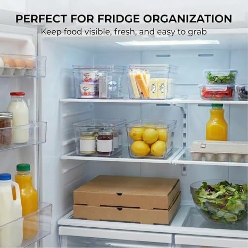 MOONEDGE 2 Pack 10x6x5 Stackable Small Clear Storage Bins with Lids - Image 6