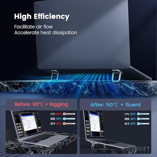 Nillkin Computer Keyboard Stand for Desktop with 3 Adjustable Angles, Mini Laptop Feet, Flip Keyboard Riser Feet for Keyboards, Laptop Stand for MacBook, Dell, HP, Other 14-16 Inches, Silver - Image 5