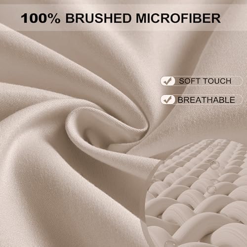FreshCulture King Fitted Sheet Only - Hotel Quality Ultra Soft & Breathable Brushed Microfiber Fitted Sheet with 21 Inch Deep Pockets - Fits King Size Bed (Khaki) - Image 2