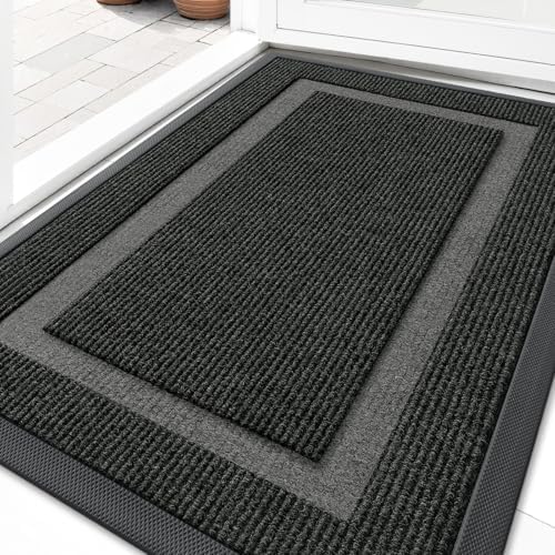 OLANLY Front Door Mat Outside 29.5x17, All-Season Heavy-Duty Rubber Doormat by OLANLY