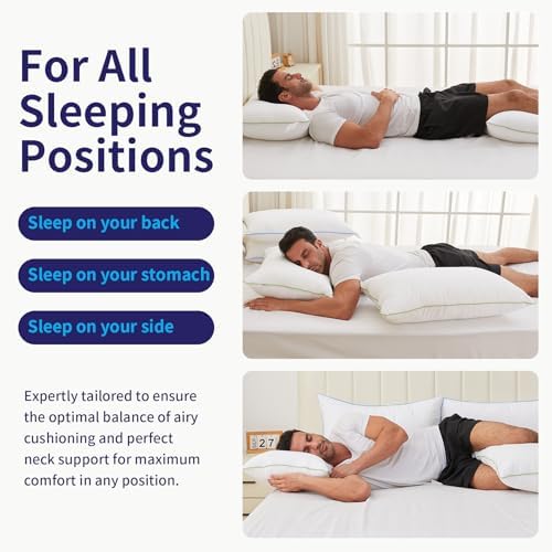 Bed Pillows Queen Size Set of 4,for Sleeping, Adjustable Queen Pillows 4 Pack with Zipper, Cooling Hotel Quality with Premium Soft Down Alternative Fill - Image 5