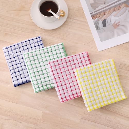 Kitinjoy Cotton 12 Pack Terry Kitchen Dish Cloths, Red - Image 4