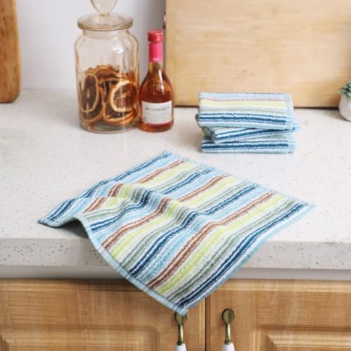 Oeleky Kitchen Dishcloths for Washing Dishes, Ultra Absorbent Dish Rags, Cotton Cleaning Cloths Pack of 16, 12x12 Inches (Mix-1, 12x12 inch) - Image 2