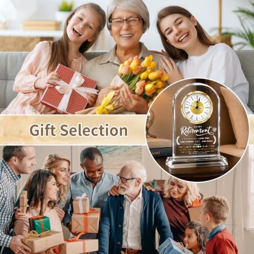 Retirement Gifts for Men, Crystal Quartz Desk Clock Keepsake Gift - Image 5