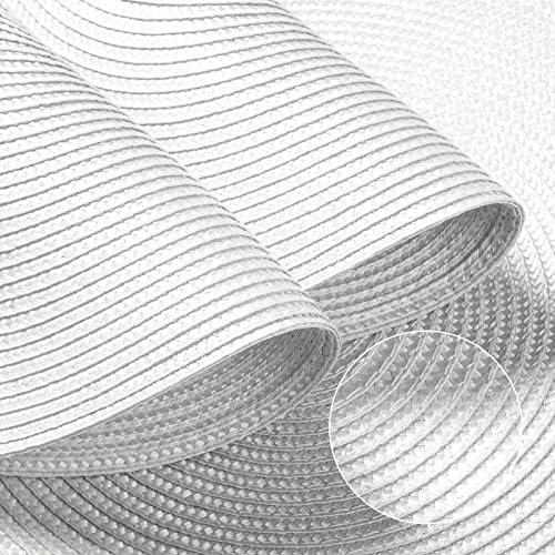 FunWheat Round Braided Placemats Set of 4 Table Mats for Dining Tables Woven Washable Non-Slip Place mats 15inch (White, 4pcs) - Image 4
