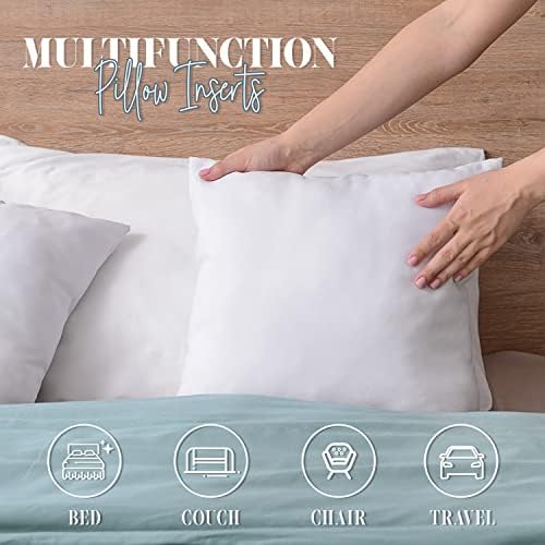 Elegant Comfort 2-Pack Pillow Insert Poly-Cotton Shell Siliconized Fiber Filling, 18 x 18, White 2 Count - Image 4