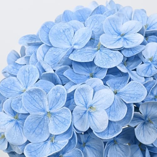 Yastouay 8 Pcs Real Touch Hydrangea Artificial Flowers, Blue - Image 2
