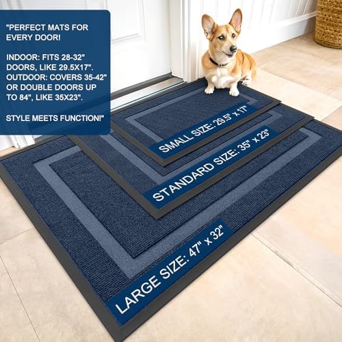 OLANLY Front Door Mat Outside 47x17, All-Season Heavy-Duty Rubber Doormat - Image 2