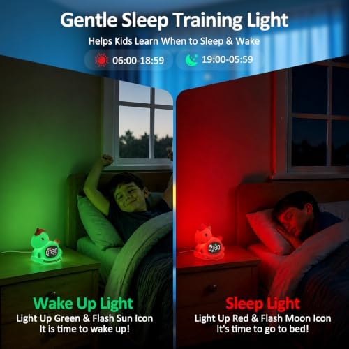Unicorn Kids Alarm Clock with Night Light, OK to Wake Clock for Toddler - Image 3