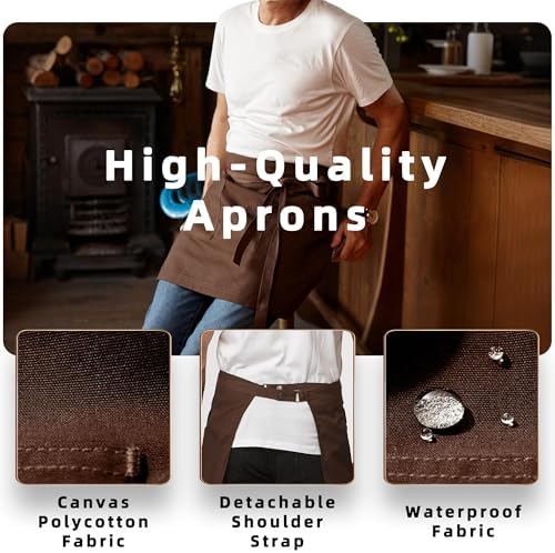 Waist Apron for Men Server Bistro Half 4251BY - Image 3