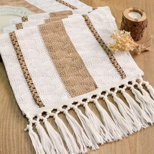 FEXIA Boho Table Runner with Tassels 12x90 Inch for Fall Home Decor by FEXIA
