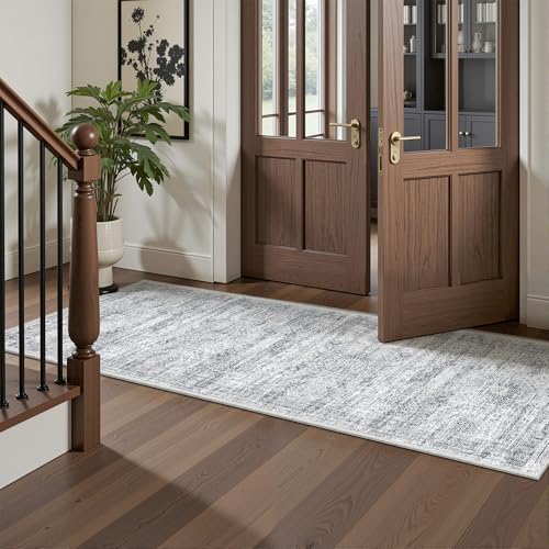 2x6 Runner Rug Non Slip,Washable Hallway Runner Rug,Grey - Image 4