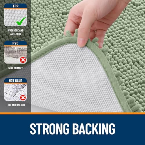 OLANLY Bathroom Rugs 30x20, Extra Soft Absorbent Chenille Bath Rugs - Image 6