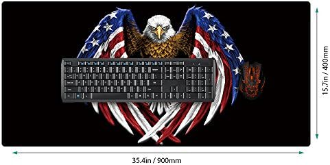 XXL Professional Large Mouse Pad & Computer Game Mouse Mat (35.4x15.7x0.1IN, US Eagle) - Image 2
