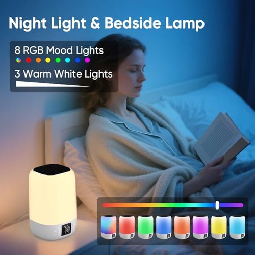 Nightlight Bluetooth Speaker Alarm Clock, Sound Machine with White Noise - Image 5