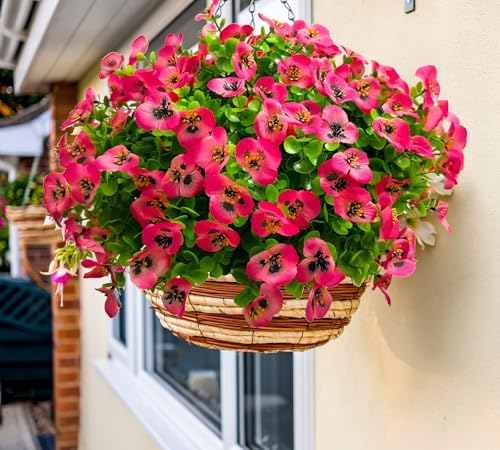 Artificial Flowers for Outdoors Fake Plants, 12pcs Fake Flowers Artificial Plants Outdoor UV Resistant,Silk Faux Flowers Shrubs Greenery Plants for Porch Garden Patio Window Box Decor - Image 6