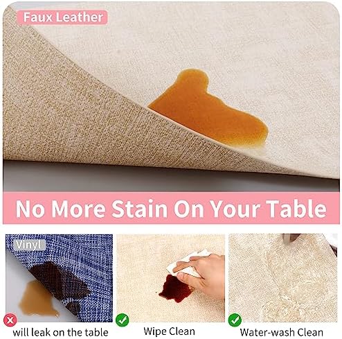 Maxpearl Faux Leather Placemats Set of 6, Easy to Clean, Beige - Image 4