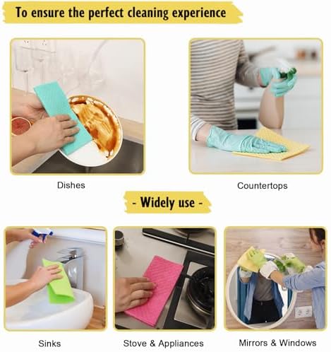 MoLKENE Swedish Dishcloths for Kitchen, 10 Pack Cellulose Sponge Cloths - Image 5