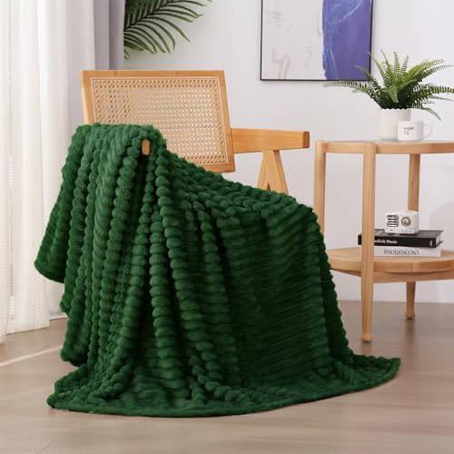 Green Fleece Throw Blanket 90”×90” for Couch Sofa Livingroom - Image 4